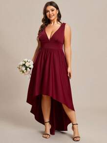 EVER-PRETTY Abito da damigella d'onore elegante oversize a vita alta, senza maniche e vita alta