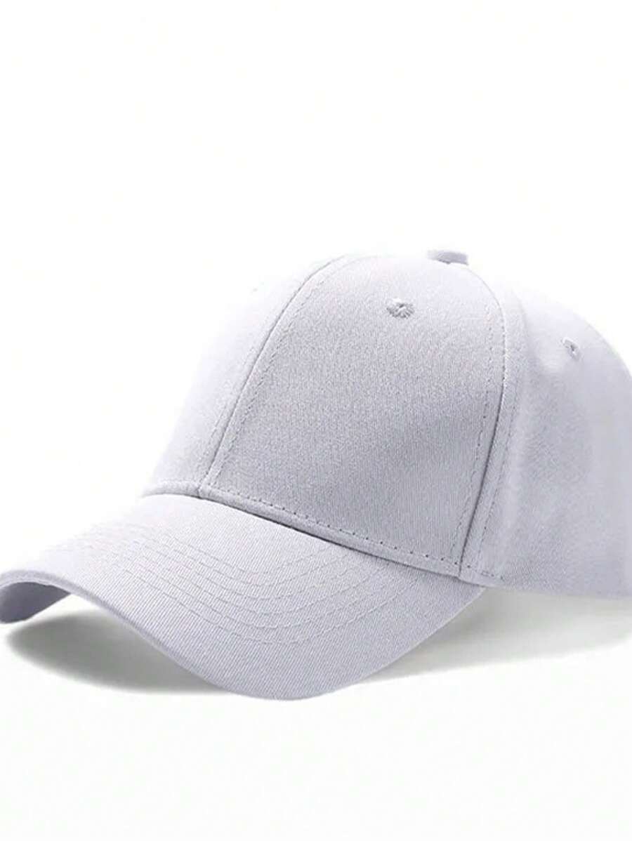 1pc Unisex Solid Color Simple Classic Casual Baseball Cap, Suitable For Outdoor And Leisure Party - White - View 1