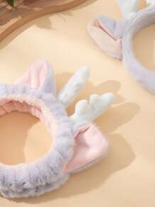 1pc Deer Horn Headband/Hair Hoop, Soft Plush Deer Ear Hair Hoop/Headband, Simple Women Makeup Wash Face Hairband, Won't Damage Hair, Suitable For Long/Short Hair, Home, Face Mask, Costume