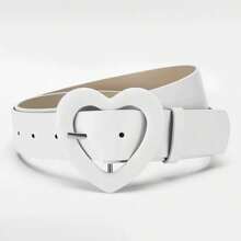 New Colorful Heart Shape Buckle Waist Belt, Fashion Versatile Decor For Dresses & Jeans - Big Love Buckle - View 3