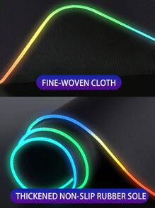 31.5 X 11.8 Inch RGB Gaming Mouse Pad, Stitched Edges, Premium Micro-Woven Cloth, Non-Slip Base, Extended Soft LED Mouse Mat, Black - Black - View 3