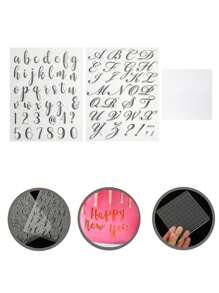 3pcs/Set Alphabet Silicone Stamps For Cookies, Letters Cake Stamp Decorating Tools Fondant Embossing DIY Cutter Pastry Accessories