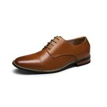 Mens Oxfords Shoes Men's Lace-Ups Formal Dress Shoes For Men In Smart Cacual Shoes For Walking - Brown - View 5