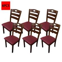 1/4/6 buc. Husă de pernă pentru scaun pătrată din piele PU impermeabilă, potrivită pentru sufragerie, bucătărie, canapea - detașabilă și lavabilă