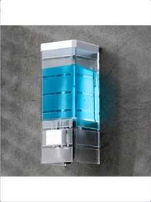 1pc Wall Mounted Soap Dispenser, Manual Push Style Hand Wash Liquid Soap Dispenser, Suitable For Hotels, Simple Transparent Commercial Lotion Container, Applicable For Home Bathroom, Hotel, Shopping Mall Kitchen Items Kitchen Accessories Kitchen Kitchen Tools - Clear - View 2
