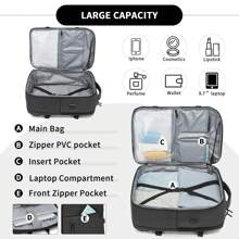Practical Under Seat Carry-On Cabin Size Travel Laptop Backpack With USB & Type-C Charging Port, Waterproof Business Backpack With Multiple Pockets, Overnight Backpack For Men And Women
