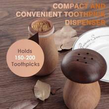 Charming Mushroom Shaped Toothpick Holder - Made Of Black Walnut Wood, Perfect For Kitchen And Restaurant Decoration, Ideal Gift For Valentine's Day, Thanksgiving, Mother's Day, And Father's Day