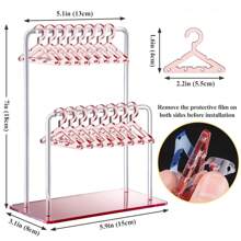 Los clips para pendientes de acrílico tienen un diseño único de doble capa, con pequeños ganchos para colgar que ofrecen un amplio espacio de almacenamiento para 48 pares de pendientes. Ideal para exhibir en espejos, tocadores del hogar y mostradores minoristas. Organizador, soporte y bandeja de joyas.