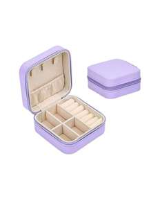 1个大容量首饰盒，首饰收纳盒，便携式首饰盒，可拆卸首饰盒，便携式拉链旅行首饰盒，迷你便携式首饰盒，多功能首饰展示盒，PU皮革化妆盒，北欧简约首饰盒，旅行和居家首饰盒，情人节、妇女节、圣诞节、感恩节最佳礼物，适合节日、海滩、浴室、卧室等场所，大容量 - 彩色 - 查看 20