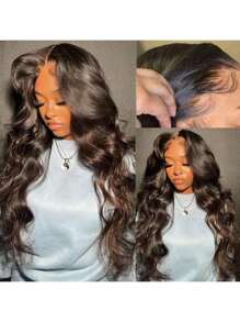 40 Inches 250% Density Lace Front Wig Human Hair Body Wave 5x5 Closure Glueless Wigs Transparent Swiss Lace 200% Density 13x4 Lace Front Wigs Human Hair Pre Plucked With Baby Hair For Women Natural Black - Natural Black - 查看 6