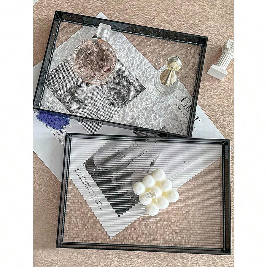 1 khay lưu trữ, kệ khay lưu trữ phụ kiện mỹ phẩm, khay lưu trữ để bàn phòng tắm phòng ngủ - Trong sáng - Xem 1