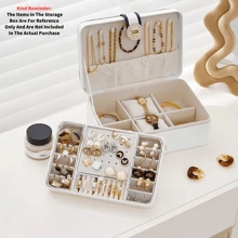 1 件大容量珠宝收纳盒，适用于项链、耳环、戒指、手镯等配饰