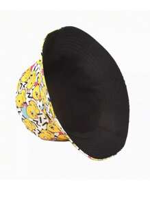 1 Pc Foldable Reversible Duck Print Bucket Hat For Women, Polyester, Sun Protection, Suitable For Spring/Summer, Beach