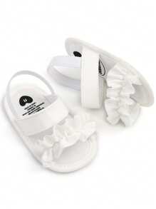 Infant Girls Summer Sandals Princess Dress Wedding Flats Shoes Newborn Toddler Soft Non-Slip Sole First Walker Crib Shoes White Gift Infant Shoes Are A Very Popular Choice For Infant Gifts, Often Symbolizing Purity, Cuteness, And The Beginning Of A New Life - White - View 11
