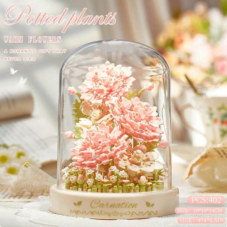 ABS 永生花系列积木，高难度拼图，500+ 片，缓解压力，培养耐心的积木玩具套装 - 彩色 - 查看 12