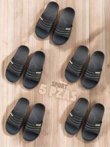 5 Pzas dalias marca Sport NEGRO para caballero, sandalias de EVA para caballero, sandalias precio de fabrica - Negro - Ver 1