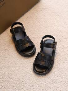 1 paire de sandales plates d'été confortables et de mode pour bébé, avec semelle souple