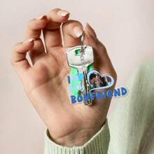 1pc Personalized Acrylic Heart-Shaped Keychain With Custom Photo, UV Printed Portrait, Letter Theme, Party Keyring Gift - Ideal Valentine's Day, Wedding, Birthday And Anniversary Gift For Boyfriend Or Girlfriend