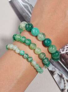 1 Strand Natural Green Dragon Agates Round Loose Spacer Beads For Jewelry Making DIY Bracelet Necklace Accessories 6 8 10MM