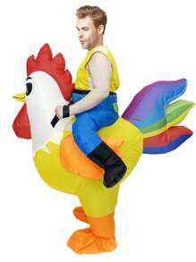 Rooster Inflatable Costume For Adult, Rooster Ride On Chicken Costume, Fancy Cosplay Party Costumes Blow Up Costumes - Multicolor - View 3