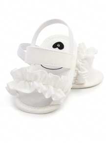 Infant Girls Summer Sandals Princess Dress Wedding Flats Shoes Newborn Toddler Soft Non-Slip Sole First Walker Crib Shoes White Gift Infant Shoes Are A Very Popular Choice For Infant Gifts, Often Symbolizing Purity, Cuteness, And The Beginning Of A New Life - White - View 10