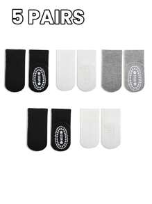 5 par wielokolorowych skarpetek antypoślizgowych dla niemowląt i dzieci, miękkie, kropkowane, gumowe skarpetki dla maluchów, odpowiednie do noszenia w pomieszczeniach i na co dzień