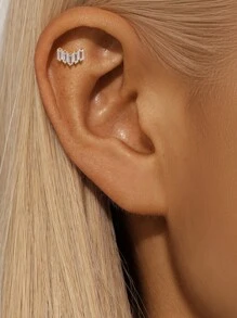 1PC 925 Sterling Silver Opal Marquise Water Drop Flat Back Cartilage Tassel Helix Piercing Fine Jewelry For Daily Wear Wedding Party Engagement Anniversary Valentine's Day