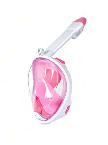 1 Set Full Face Snorkel Mask, Comes With 1 Pair Of Ear Plugs, Utilizes Latest Dry Top System, Foldable 180 Degree Panoramic Snorkel Mask With Camera Mount, Breathing, Anti-Leak And Anti-Fog Adult Snorkeling Gear, Beach Essentials, Beach Accessories, Pool Float