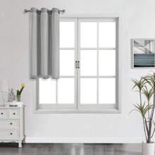 Top Eyelet/Hollow Star Cutout Curtain/Layered Solid Color Blackout And Sheer 2-In-1 Curtain/Blackout Bedroom Curtain/Bedroom Decor Curtain/Living Room/Classroom/Beautiful Sheer Lace Double Layer Curtain