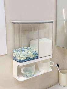 موزع مثبت على الحائط لمنظف الغسيل - تخزين متعدد الاستخدامات لمنشطات رائحة الغسيل مع أكواب مرفقة، أدوات المطبخ، اكسسوارات المطبخ، أدوات المطبخ