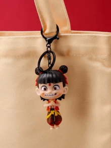 1 pieza Llavero/Decoración de mochila de PVC de alta calidad 3D de los personajes de dibujos animados anime Nezha, Ao Bing, Shen Gongbao, regalo de cumpleaños perfecto para familia y amigos