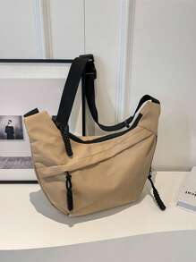 Sac à bandoulière mode pour homme, sac banane polyvalent pour le sport, sac à dos décontracté pour les trajets. Bandoulière réglable, léger, idéal pour les voyages, la randonnée, l'extérieur, l'été. Couleur unie, cadeau personnalisé pour les hommes, les adolescents, les petits amis, les pères, les maris. Grande capacité, convient pour les voyages, les vacances, l'école, l'université, style de rue en canevas.