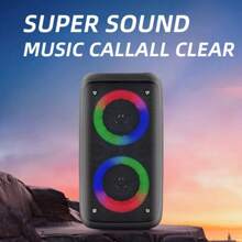 便携式无线户外扬声器，带有酷炫的 RGB 灯，支持 TWS/USB/TF 卡，适合各种户外场景和派对。 - 黑色 - 查看 9