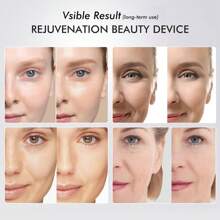 Red Blue Led Light EMS Microcurrent Face Massager Eye Massager For Face Lift Enhanced Absorption Smoother Skin Texture Radiance, Elasticity, Jawline Lift, Skin Tightening, Real Glass Glow Device Skin Care Spa