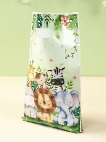 10/25pcs Jungle Animal Style Party Gift Packing Bags, Jungle Birthday Party Thank You Gift Bags With Handle, Cute Lion Tigers Printed Plastic Handbags, Small Shopping Bags, Treat Bags, Jungle Animals Theme Birthday Babe Shower Gender Reveal Wild One Family Holiday Party Diy Gift Wrapping Supplies, Diy Bakery Kitchen Bags, Home Party Decor, Jungle Party Decoration Supplies, Jungle Animals Pattern Plastic Packaging Bags, Party Favors,Birthday,Bride,Wedding - Jungle Animals - View 7