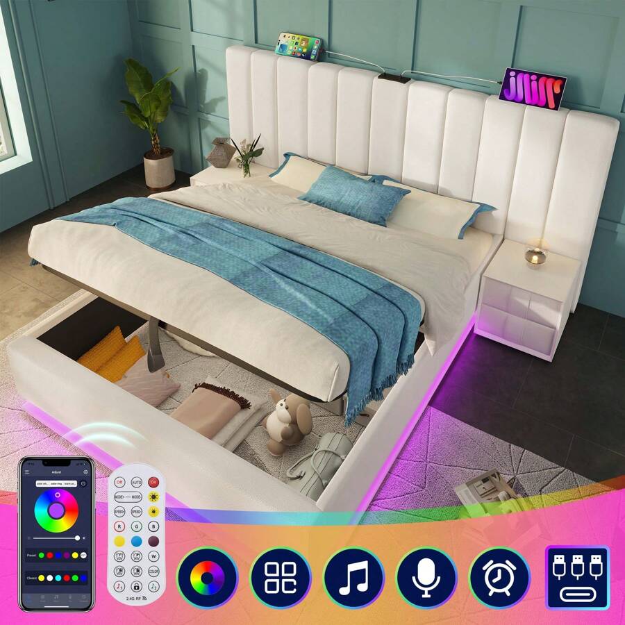 Letto Imbottito 180x200 Cm Con Testiera - Velluto Elegante E Confortevole - Foto 3