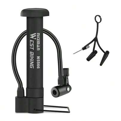 1 Set Lightweight Bicycle Air Pump, Foot Pump, Portable Outdoor Mountain Bike Tire Pump, Bicycle Tool