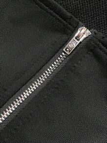 Women 2Pcs Fall/Summer Casual Form-Fitting Zip-Up Tube Top And Drawstring Elastic Waist Straight Leg Pants Set, Festival Concert Women Rave Outfits - Black - View 9