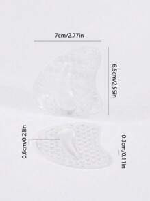 1 Pair Women's Non-Slip Shoe Insoles, Self-Adhesive High Heel Foot Care Cushions - Transparent Silicone - View 5