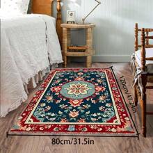 [Crystal Velvet 700g/㎡ Printed Bottom, 5mm Thick] 1 Piece Bohemian Style Solid Color Rug, Soft Anti-Slip Washable Carpet For Indoor And Outdoor, Living Room, Bedroom, Kitchen, Office, Home Decor, Doormat, Play Area Back To School