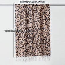 1pc Ladies Retro Leopard Print Tassel Scarf Shawl, Fashionable & Versatile Neck Wrap