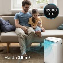 Cecotec Climatiseur Portable ForceClima 12600 Soundless Heating. Télécommande et pompe à chaleur, 12000 BTU, écran LED, 5 modes, déshumidification, couverture 26 m2 - Multicolore - Voir 3