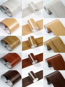 1pc 10m/393inch Realistic Wood Grain Textured Adhesive Tape, Waterproof Repair Sticker For Floor, Furniture, Baseboard, Doorframe, Window Sill
