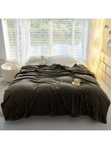 小抽條純色條紋法蘭絨毛毯-春秋薄款毛絨毛毯辦公室午睡毯-沙發毯-空調冬天毯子加厚毛絨床毯-蓋腿毯-多色多規格-四季通用毯-節日禮品毯-珊瑚絨-多色多尺寸-160*200CM-200*220CM-杏米米色-紫色-紅色-藍色-藍色-黑色-紅色-紅色-紅色-紅色 - 黑色 - 查看 4