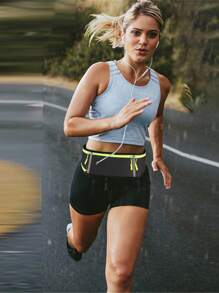 1pc Sports Waist Bag Girls Men Universal Phone Running Waist Bag Hidden Bodycon Waterproof Multi Layer Outdoor Pocket Stay Safe And Stylish On The Go: 1pc Sports Waist Bag For Men And Women With Waterproof Fanny Pack And Reflective Strip - Multicolor - View 6