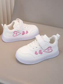 女童时尚公主鞋，儿童皮面带灯运动鞋，中小童休闲鞋 - 白色 - 查看 7