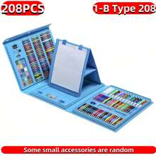 42pcs/86pcs/208pcs Art Supply Set, Children/Teen Boys/Girls Painting Art Supplies, Gift Box Includes Oil Pastels, Crayons, Colored Pencils, Watercolor Cakes,Back To School,School Supplies