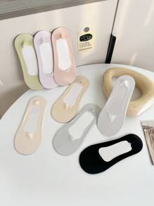 8双装冰丝网眼船袜男女夏季清凉透气隐形袜子速干防滑运动袜裸感无痕袜子 - 彩色 - 查看 2