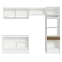 Armario De Cocina Completo Madesa 260cm Topazio 01 Blanco/Marrón - Marrom y Blanco - Ver 9
