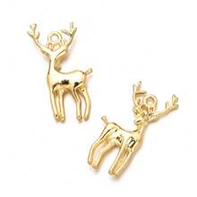 10pcs Vintage Plated Alloy Christmas Accessories Animal Pendant, Deer & Reindeer Charms For DIY Jewelry Making, Keychain, Earring, Bracelet, Necklace - Elk Pendant - View 3